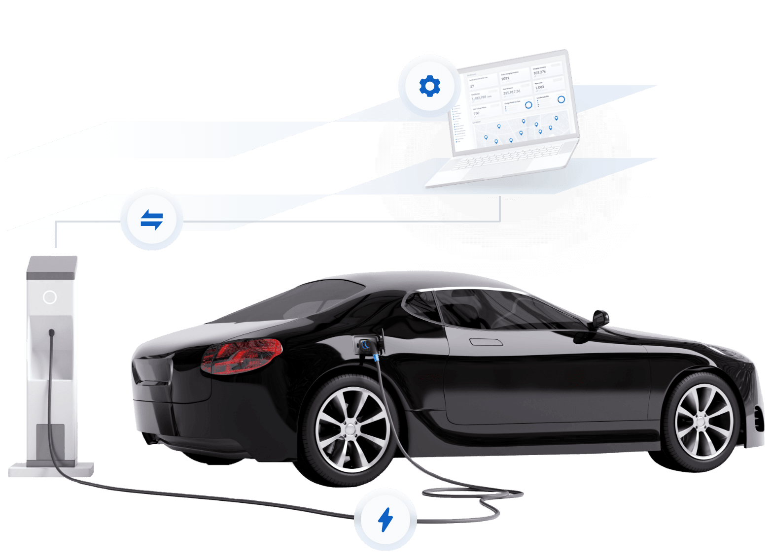 Solutions de Recharge pour les véhicules électriques - AMPECO fournit une plateforme logicielle tout-en-un pour toutes les entreprises prêtes à lancer leur activité de recharge de véhicules électriques- des Opérateurs de Points de Recharge (CPO) aux Fournisseurs d’Énergie, en passant par les Opérateurs de Flottes et bien d’autres encore.