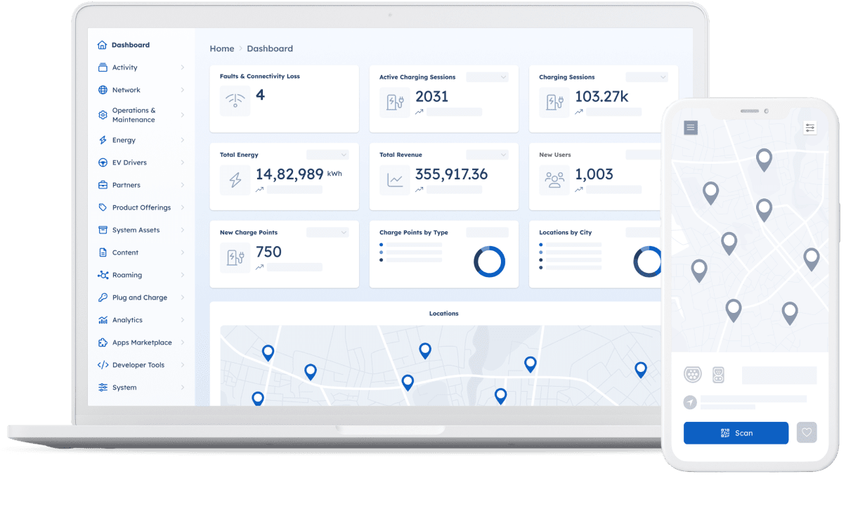 All-in-one EV Charging Software - Here's how AMPECO unlocks unmatched management and operational efficiency: