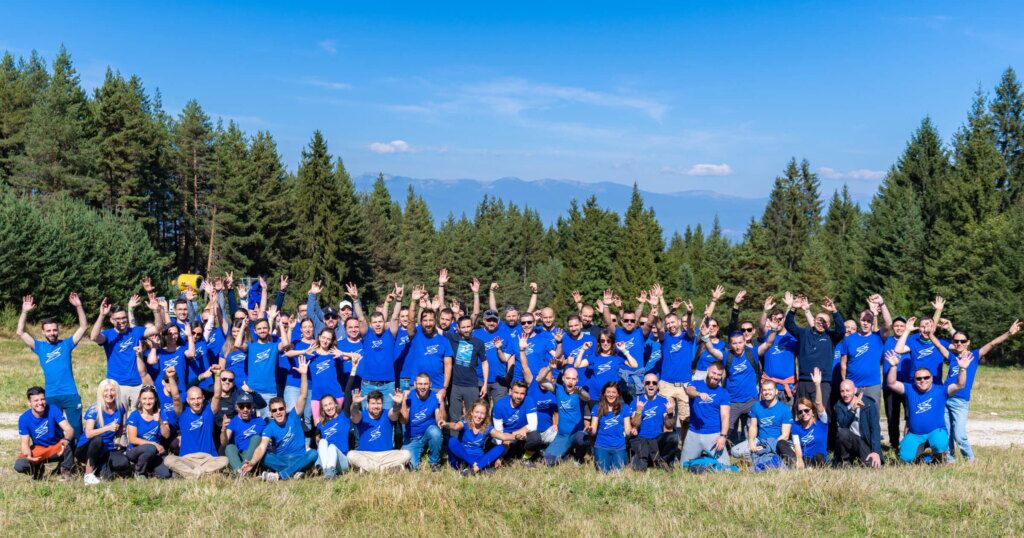 Image of Ampeco team celebrating 5 years and 100th employee Image of Ampeco team celebrating 5 years and 100th employee