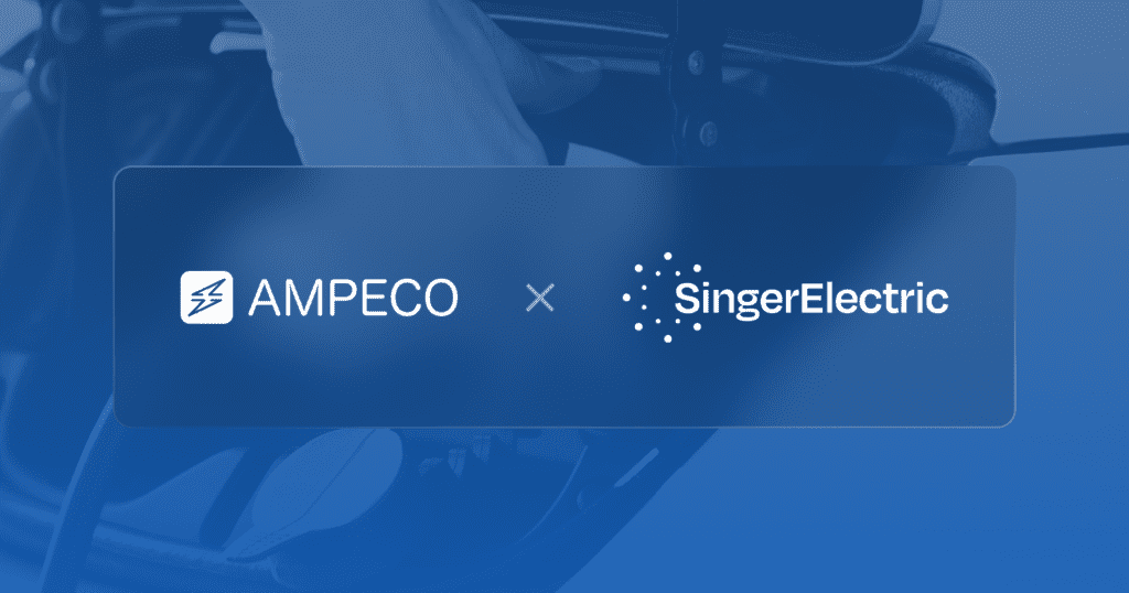 Featured image of a blog post announcing Singer choosing AMPECO as its software platform Featured image of a blog post announcing Singer choosing AMPECO as its software platform